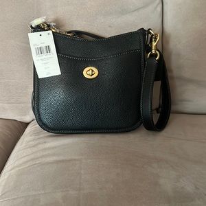 NWT Coach black leather purse